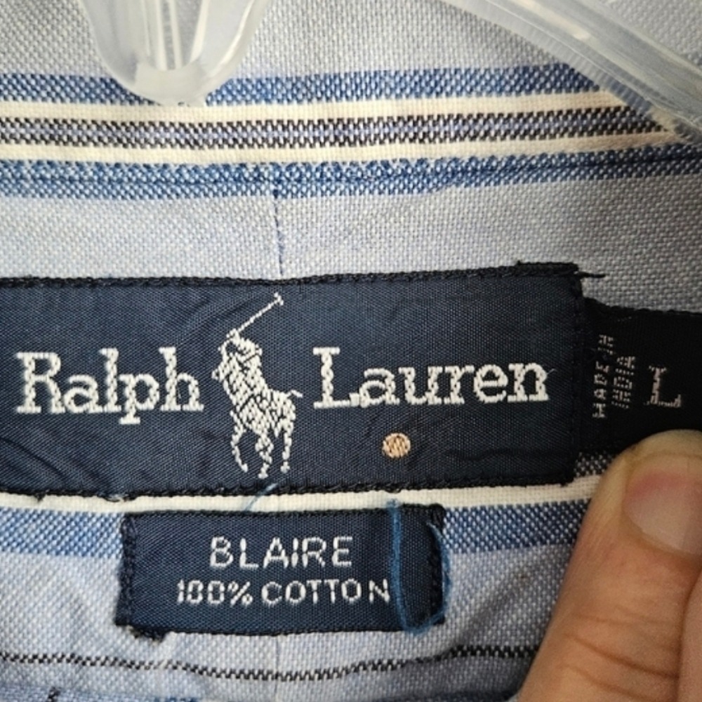 Bundle Of Two Ralph Lauren Men's Large Cotton Button‎ Down Shirts - Picture 11 of 11